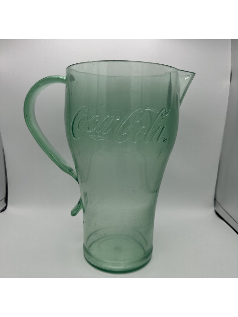 Vintage Coca Cola Coke Green Plastic Large Pitcher 9.25" High